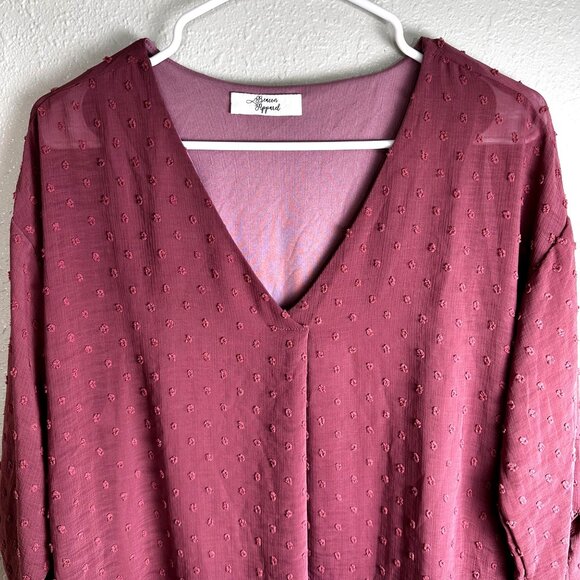 Beacon Apparel Womens Elegant Blouse Rose Sz S Texture Bohimian Blouse NWOT - Picture 11 of 11